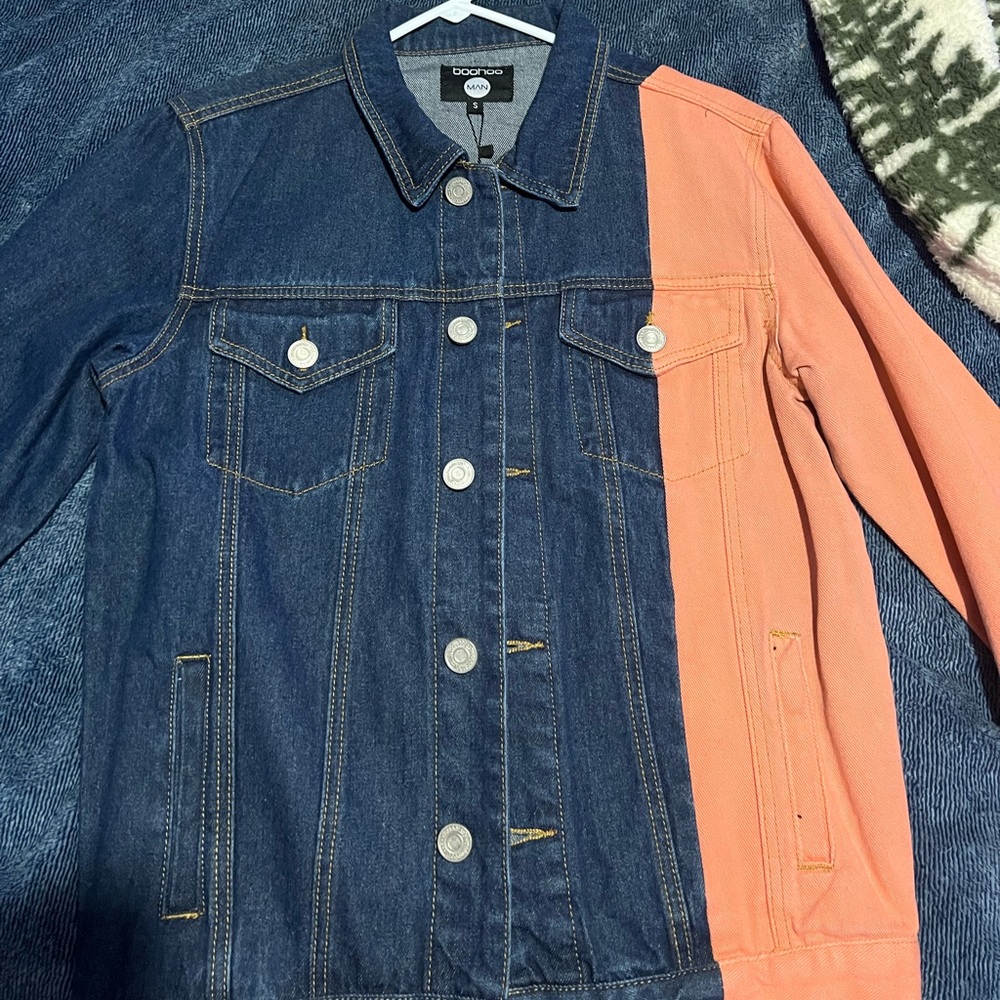 Color block denim jacket